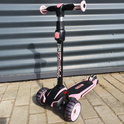Трехколесный самокат TechTeam Surf girl 2025 черно-розовый
