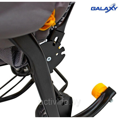 Санки-коляска SNOW GALAXY LUXE Олени на синем на больших мягких колесах+сумка+муфта