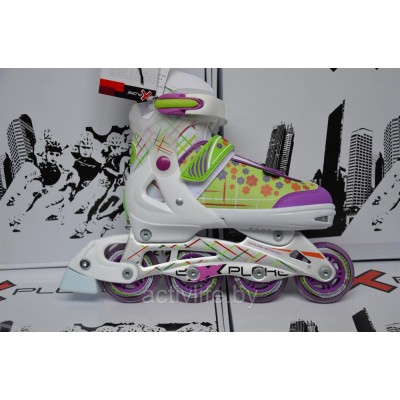 Раздвижные роликовые коньки ALTO салатовые размеры (32-35)