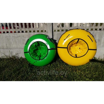 Тюбинг с пластиковым дном 110 см желтый Тюбинг с пластиковым дном 110 см желтый